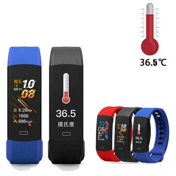 

Body Temperature Smart Bracelets Fitness Tracker Ip67 Waterproof Smartwatch Blood Pressure Wristbands PK For Xiaomi Miband 5