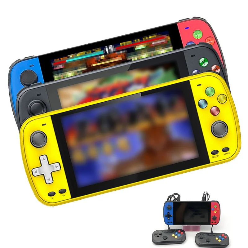 Портативная игровая консоль 5 1 дюймов 4k HD двойной качающийся Классический игровой ретро мини портативная