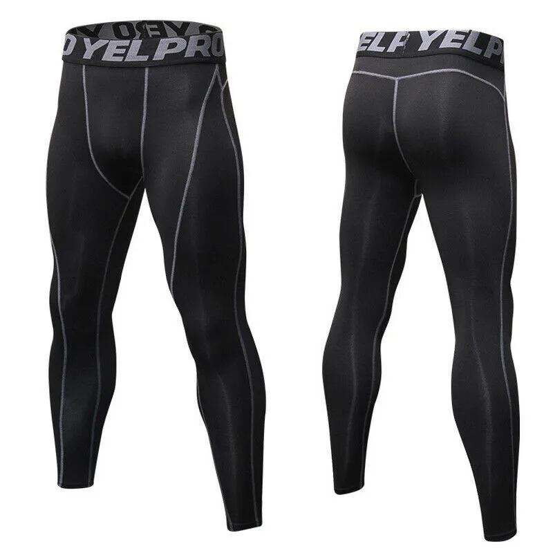 Yoga Pants Men Push Up Professional Running Fitness Gym Sport Leggings Solid Color Sheath Skinny Tight Trouser Pencil Leggins