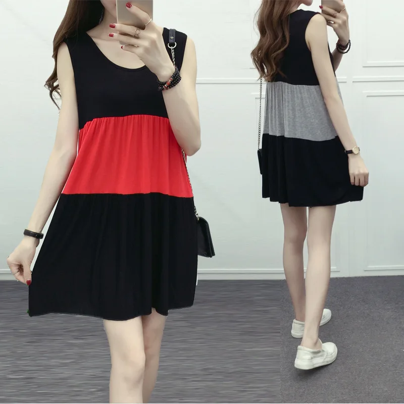 

Fat Mm2018 Spring Summer Korean-style Plus-sized Dress Women's Loose-Fit Base Vest Skirt Slimming Cake Dress
