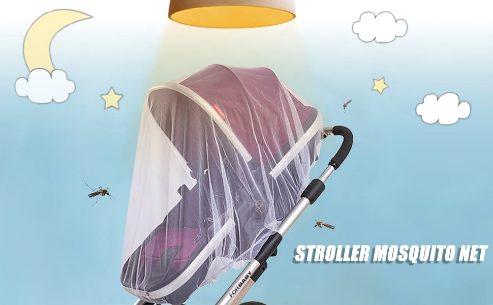 Baby Stroller Pushchair Mosquito Insect Shield Net Safe Infants Protection Mesh Stroller Accessories Mosquito Net 150cm baby stroller accessories essentials