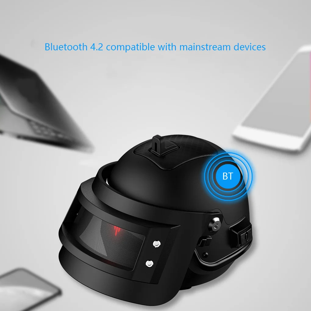 Шлем форма динамик беспроводной Bluetooth 4,0 сабвуфер металлический беспроводной громкий динамик звуковая коробка