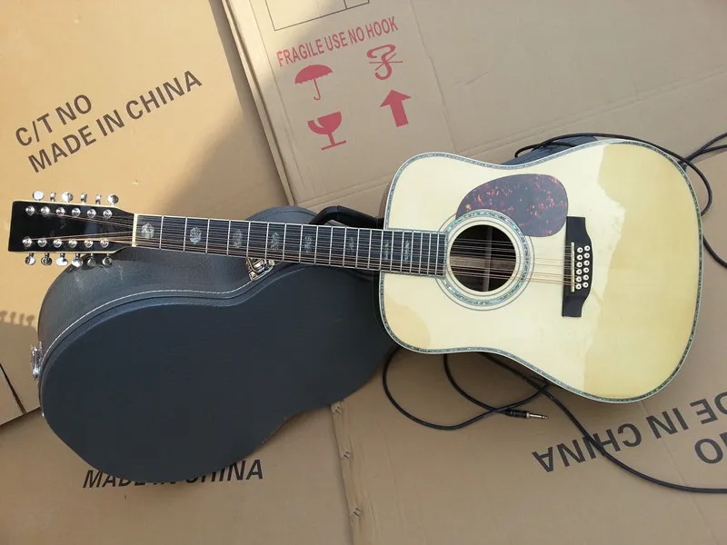 

2018 New + Factory + 12 string acoustic guitar solid spruce top 12 strings acoustic electric guitar KSG OEM 12 string guitar