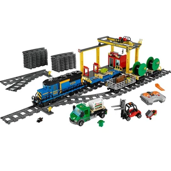 

959pcs IN Stock Technic Train 02008 The Cargo Train Remote Control Buillding Blocks Bricks Toys Compatible 21005 60052 60098