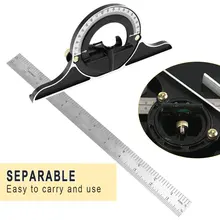 Jeu d'outils de mesure, règle universelle 3 en 1 à Angle droit réglable, rapporteur d'angle carré multi-combinaison, 300mm