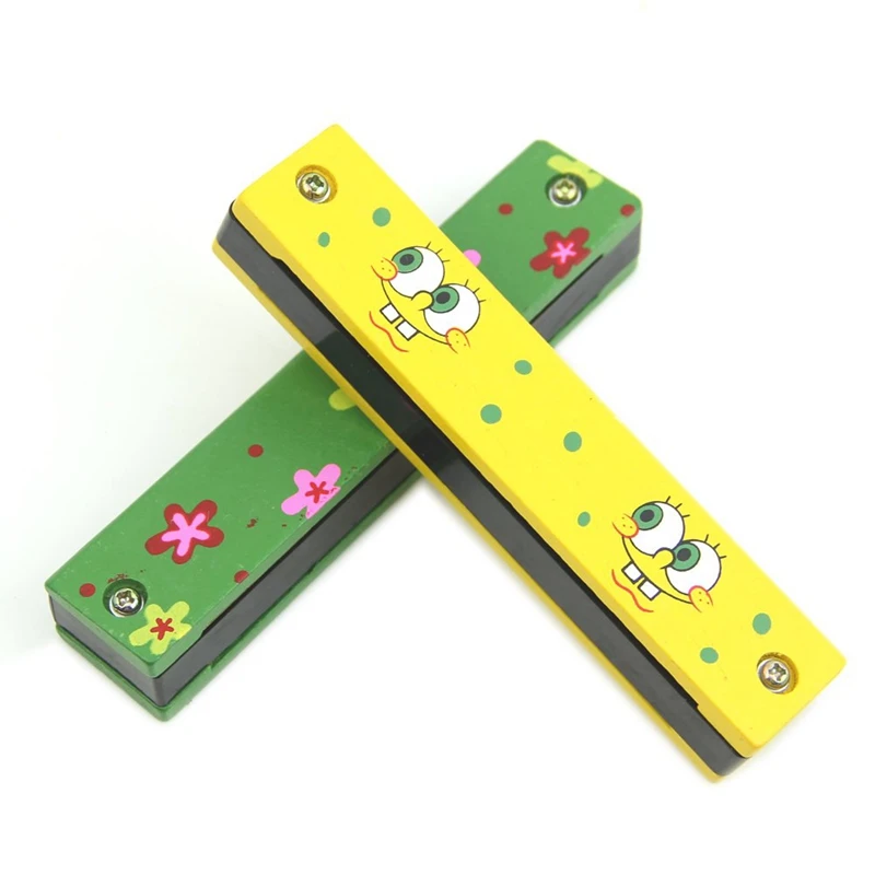 

Wooden Painted Harmonica Children Kids Musical Instrument Educational Music Toy