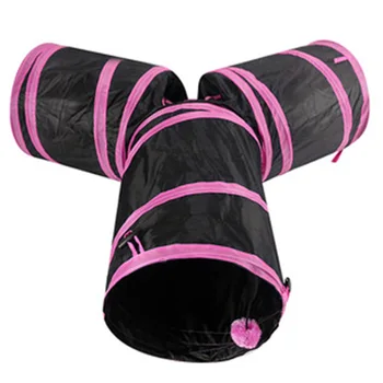 

3 Holes Cat Tunnel Foldable Pet Cat Training Toy Cat Rabbit Animal Interactive Toy Play Tunnel Tube for Indoor Outdoor