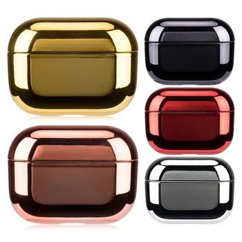 

Gold Electroplated Hard PC For AirPods 1 2 3 Case Cover Wireless Headphones Accessories For Airpods Pro Color Earphone Case