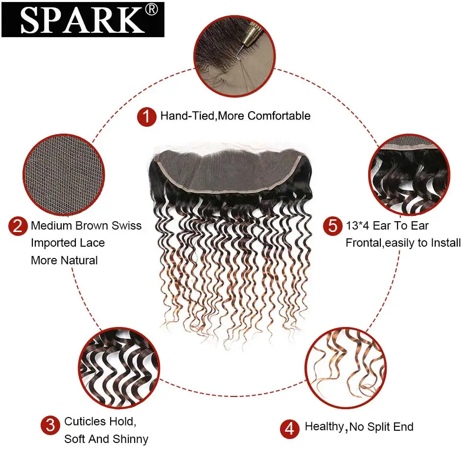Бразильские пряди человеческих волос с эффектом омбре Spark Remy фронтальными