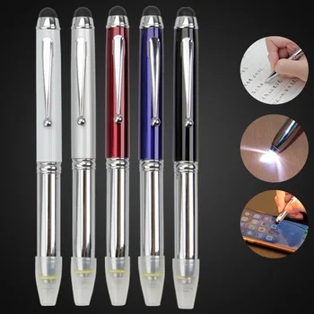 

Three-in-One Touch Screen Capacitive Pen Medical Use LED Pen Multi-functional Metal Ball Point Pen Advertising Customizable