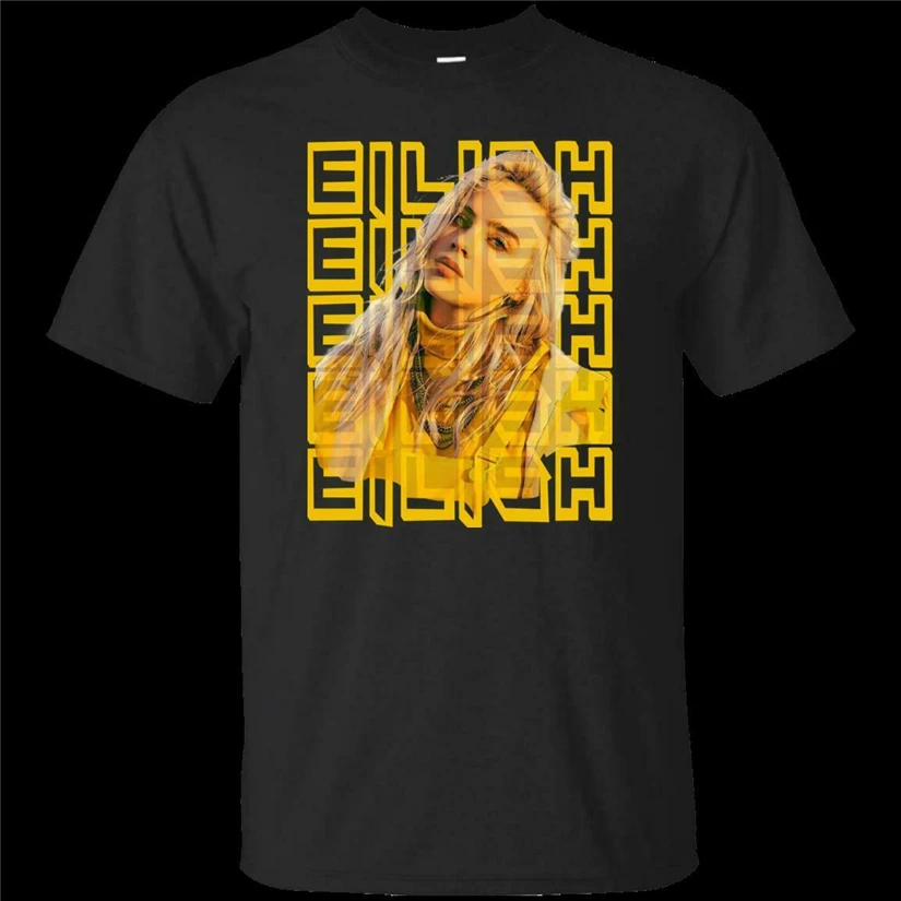 Fun Billie Lover Eilish Music Black T-Shirt Men Women S 3Xl Short-Sleeved Tee Shirt |