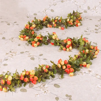 

Artificial Flower Silk Flowers Rose Leaf Garland Vine Ivy Wedding Flower Garden Halloween Christmas Flowers Deoration