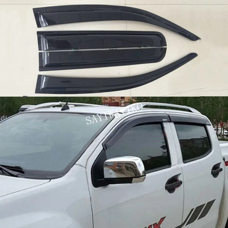 2012- автомобильный ветроотражатель навесы для D-MAX DMAX черный оконный дефлектор защита от дождя щит подходит для ISUZU D-MAX DMAX