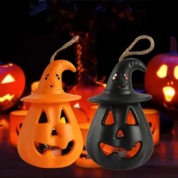 

Halloween LED Lamp Pumpkin Light Creative Pumpkin Lamp Hanging Night Lamps Electronic Flameless Horror Hanging Lantern Kids