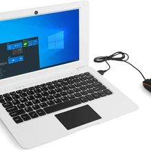 Windows 10 Computer Laptop 10.1 inches 32GB Ultra Thin and Light Netbook Intel Quad Core CPU PC HDMI WiFi USB (White)