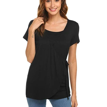 

Women Maternity Dress Maternity Breastfeeding Tops Pregnancy Nursing Baby T-Shirt Lacing Lactation Shirt