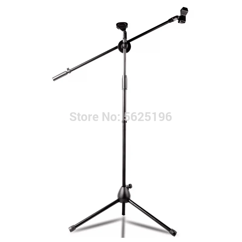 Adjustable Tripod Microphone Stand Floor Swing Boom Mic Stand With 2