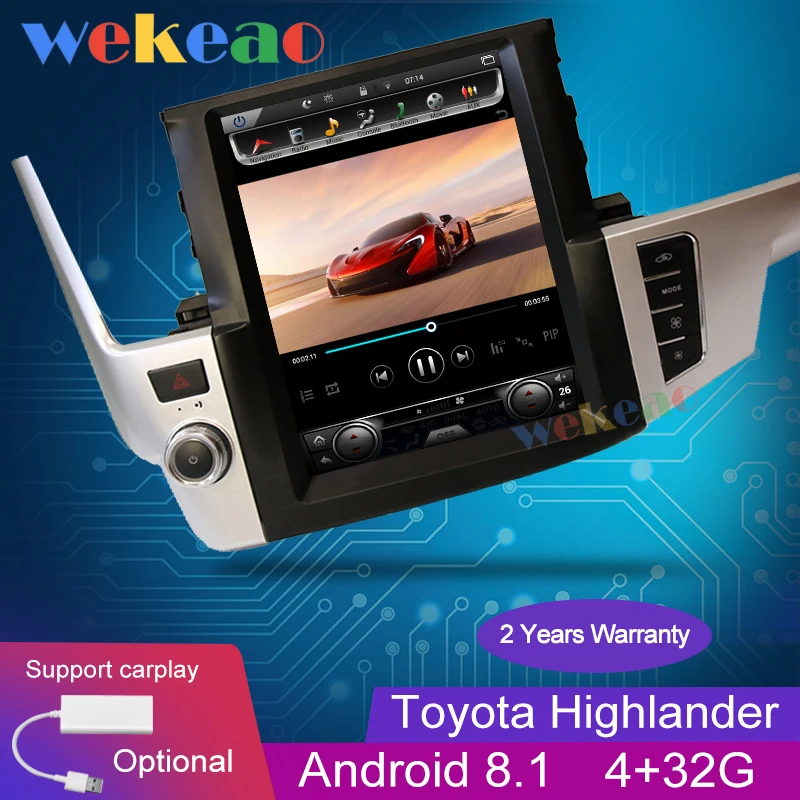 Wekeao вертикальный экран Tesla style 12 1 'ɱ Din Android 8 автомобильный Радио gps навигатор