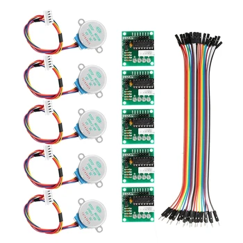

Best 5Pcs 5V Stepper Motor Set With Uln2003 Driver Board Dupont Cable Diameter 28Mm For Arduino