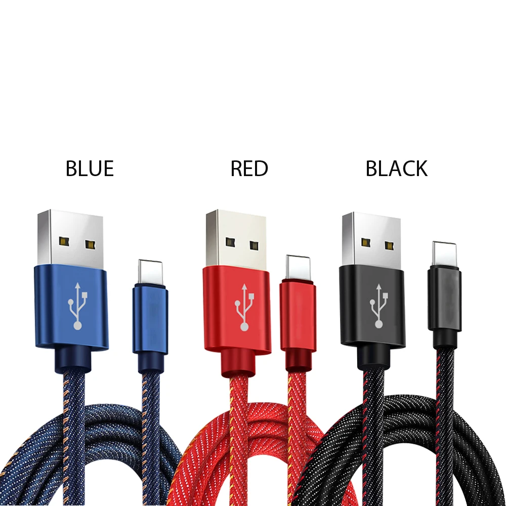 PUJIMAX джинсовый плетеный кабель 2.4A usb type C для быстрой зарядки и синхронизации