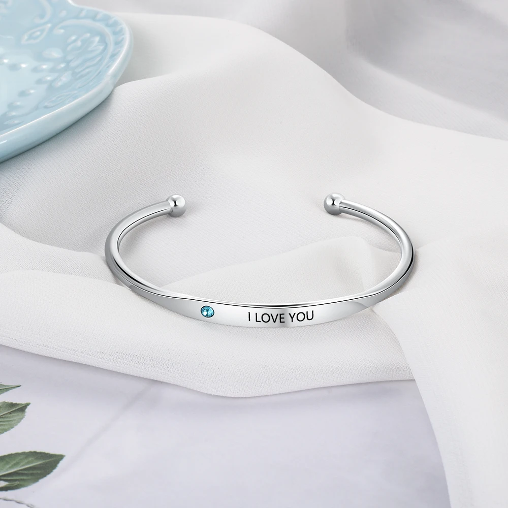 Пользовательские браслеты и браслеты на запястье персонализированное выгравированное название камень рождения подарочный браслет с брелоками для женщин(Lam Hub Fong