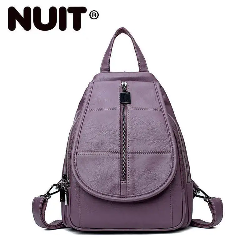 

New Vintage Leather Backpacks Female Travel Shoulder School Bag Preppy Bagpack Ladies Sac A Dos Women Backpack High Quality