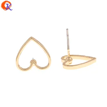 

Cordial Design 100Pcs 12MM Jewelry Accessories/Gold Stud Earring/Zinc Alloy/Heart Shape/Earrings Base Making/Earring Findings