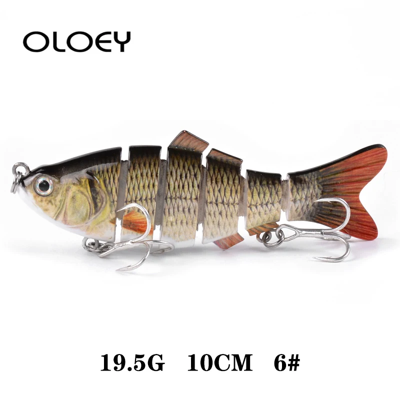 

OLOEY 10cm 19.5g Sinking Wobblers Fishing Lures Jointed Crankbait Swimbait 6 Segment Hard Artificial Bait Fishing Tackle Lure