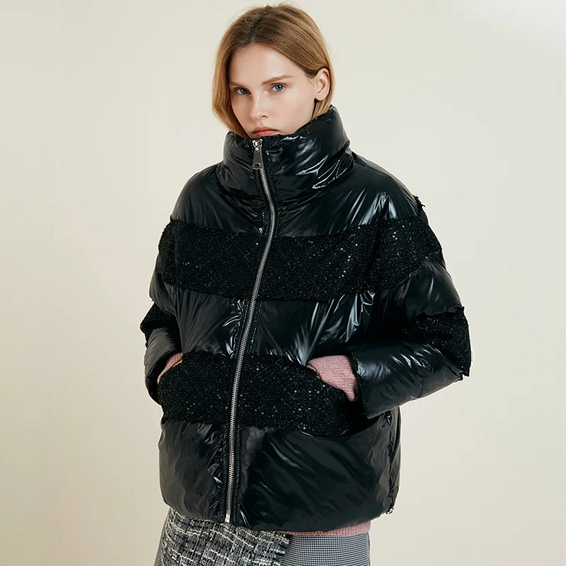 Retro Women's Winter Down Jacket Short Parkas 2020
