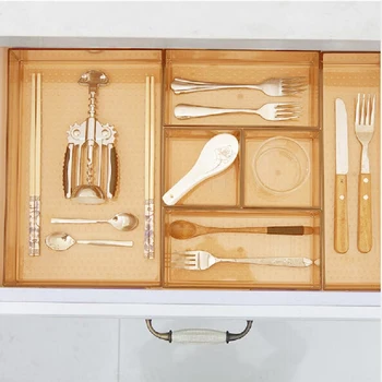 

Kitchen Drawer Divider Storage Compartment Box Organizer Layered Partition Desktop Finishing Home Makeup Tableware Box Storage