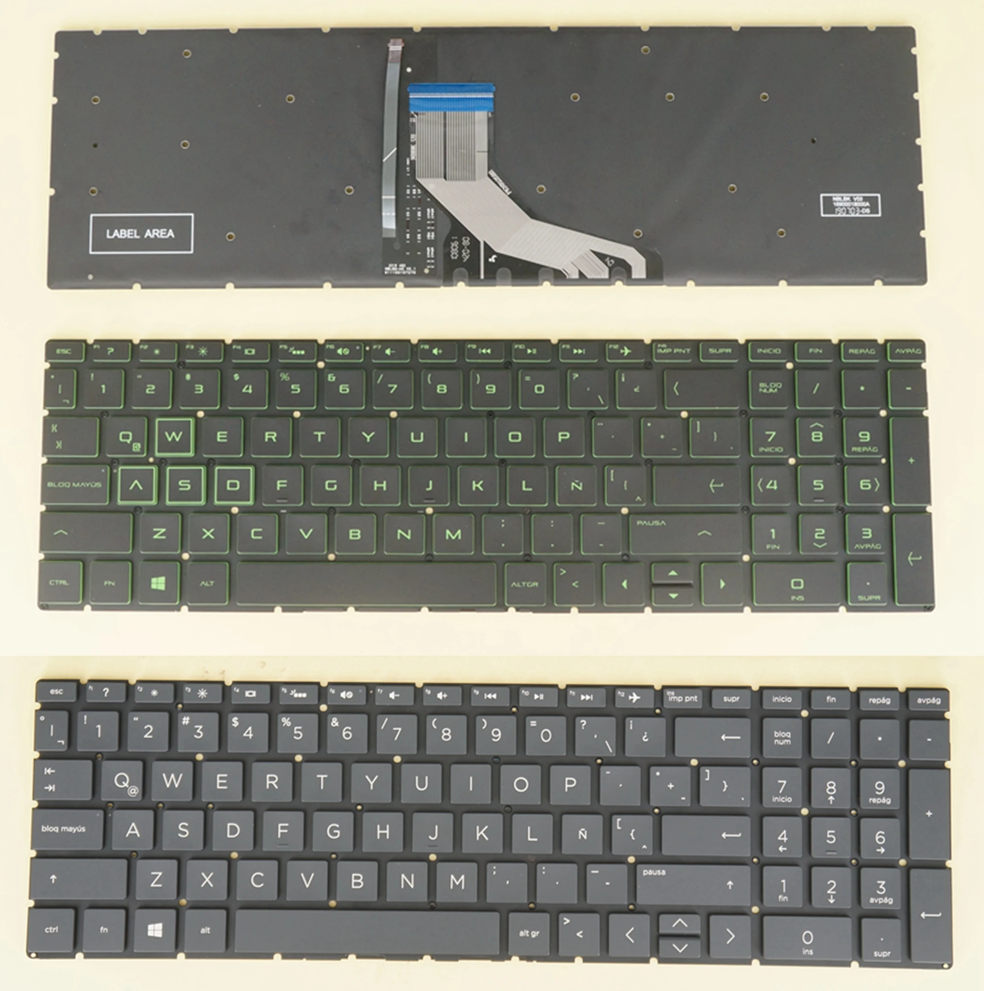 Teclado Espanhol para hp Pavilion Gaming 16-a0000 15t-cx0000 15t-dk0000 15- Ec1026la Ec1030la Ec1031la Ec1032la Retroiluminado la