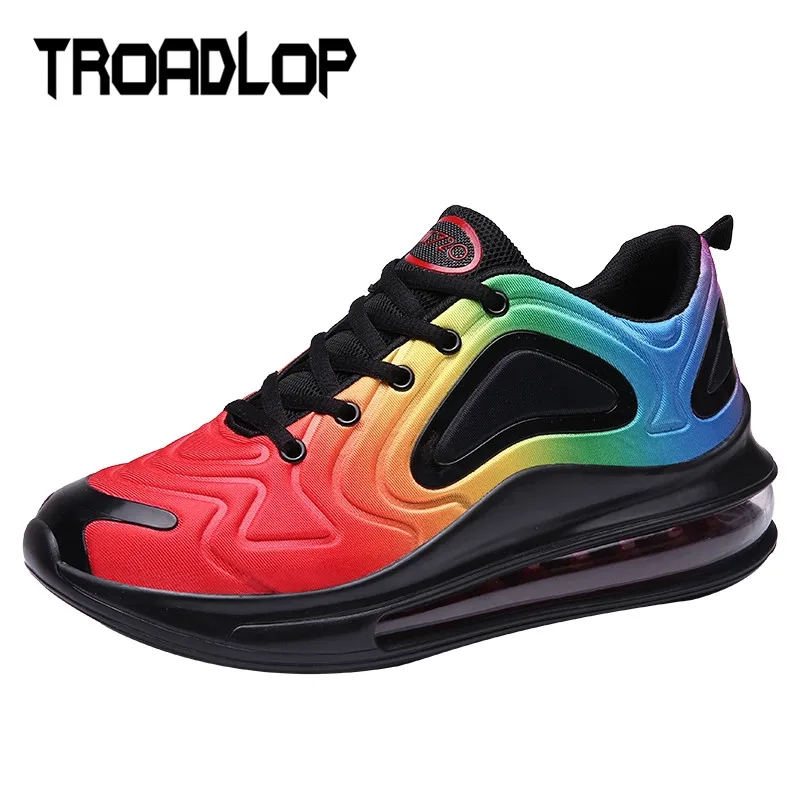 

Troadlop Rainbow Color Men's Sneakers Street Fashion School Boy's Casual Shoes Height Increasing Comfortable Shoes Men