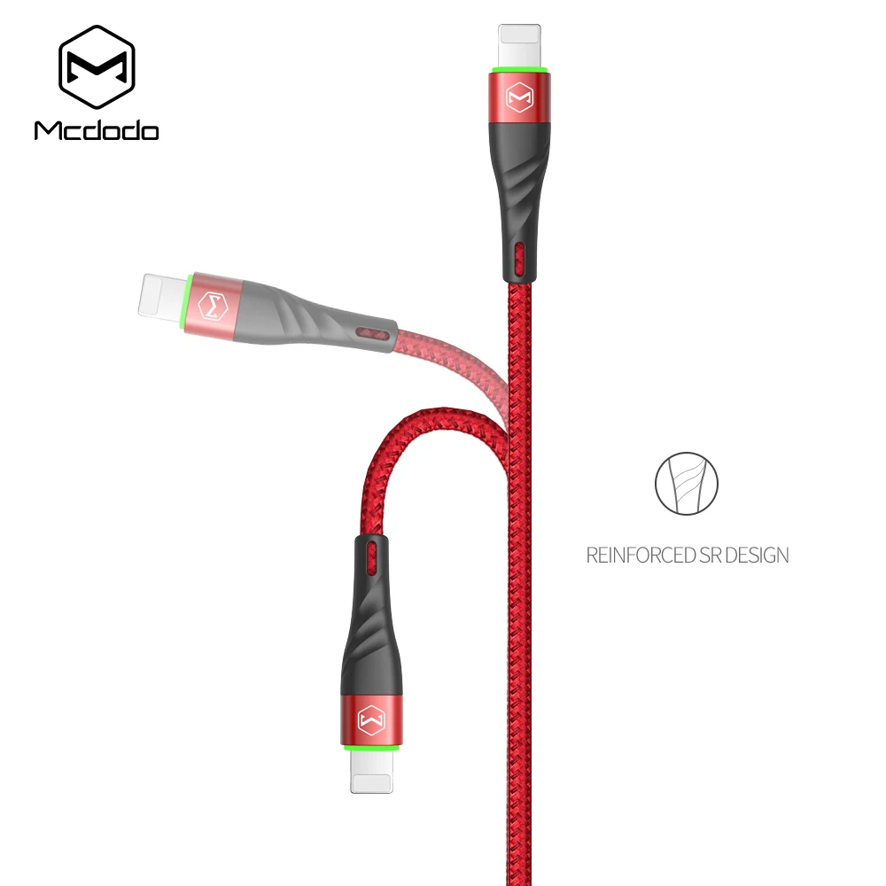 Mcdodo светодиодный usb-кабель для зарядки iPhone xs max xr 8 7 6s plus 5s 11 ipad pro быстрое зарядное устройство для apple lightning Кабель 1 м 2 м