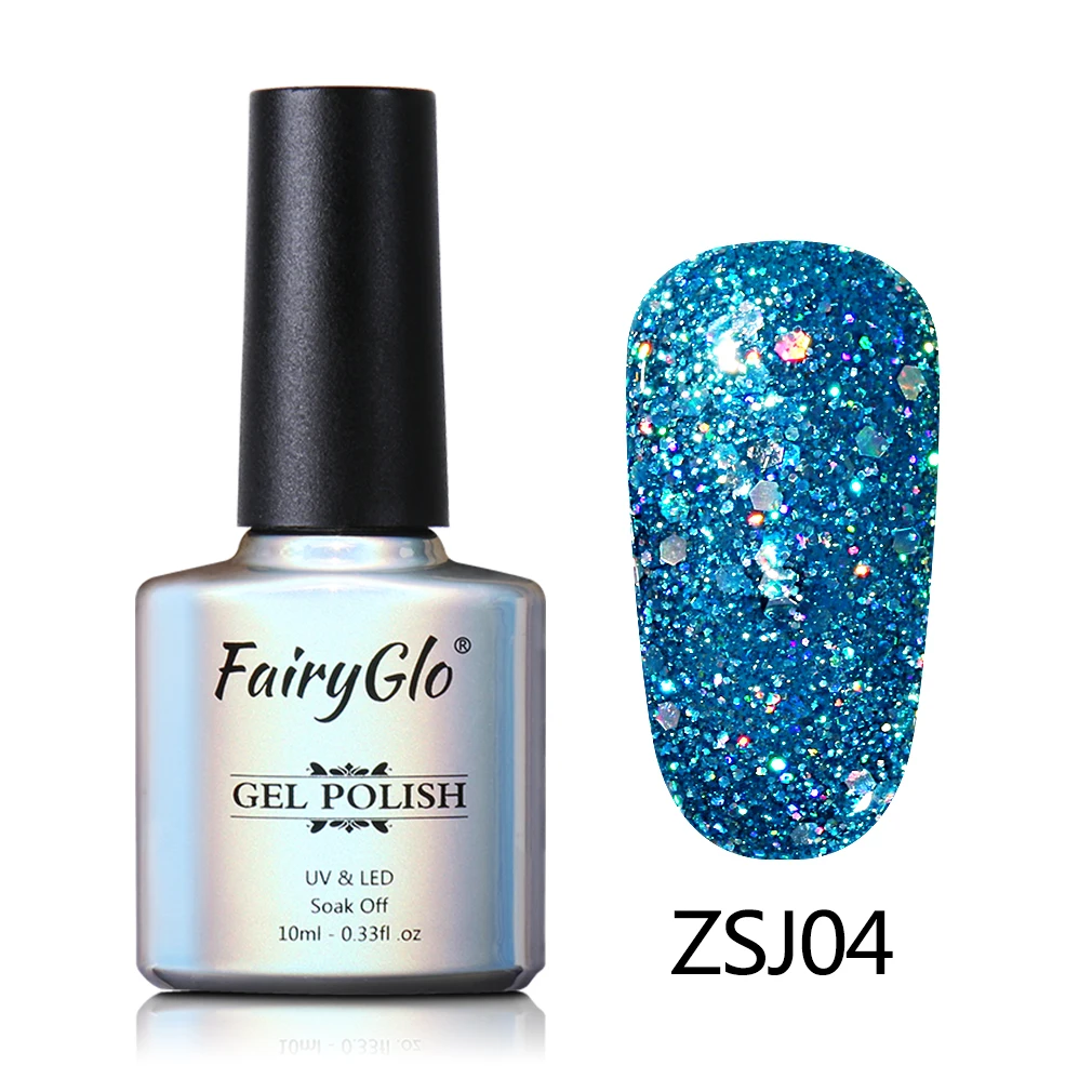 ZSJ004 FairyGlo замачиваемый УФ светодиодный Алмазный Гель-лак для ногтей Vernis Полупостоянный Блестящий Гель-лак Гибридный эмалированный маникюрный лак 10 мл - Цвет: ZSJ004