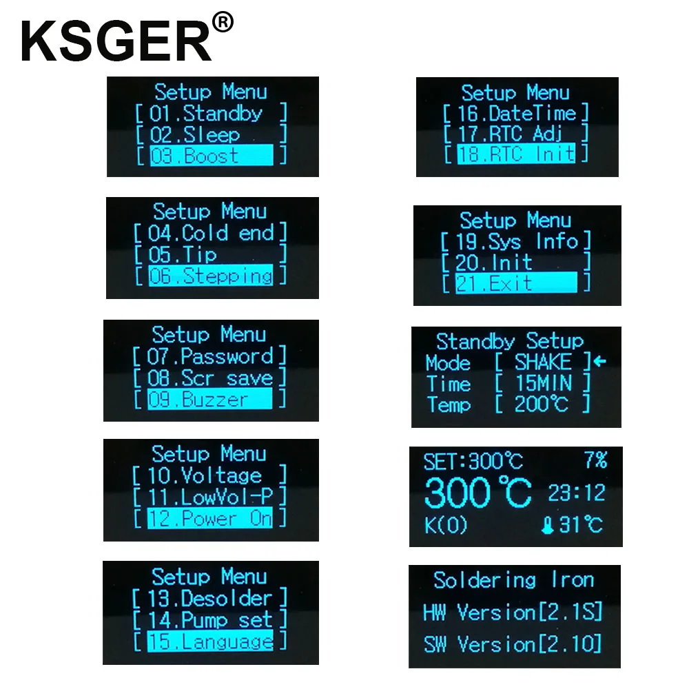 KSGER T12 Soldering Station V2.1S STM32 OLED Digital Temperature Controller Electric Soldering Irons Stings T12-K B2 BC2 D24 Tip electric soldering iron soldering iron soldering iron kit soldering iron set