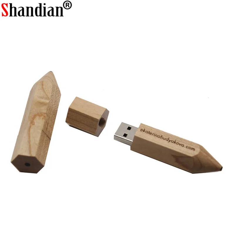 SHANDIAN деревянный карандаш флеш диск USB 2 0 4GB/8GB/16GB/32GB/64GB 128GB флэш накопители