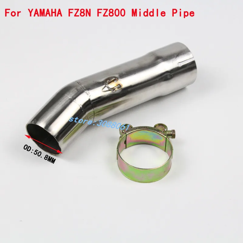 

FZ8N Slip On For Yamaha FZ8 FZ800 Motorcycle Exhaust Muffler Modified Middle Pipe Connector Link Pipe Tube For Without Exhaust