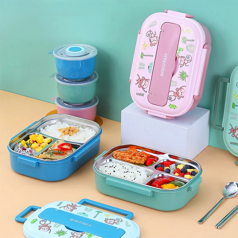 1000ML 304 Stainless Steel Insulated Lunch Box Sealed Leak-Proof Microwave Heated  Lunch Box for Kids Office Lunch Box - AliExpress