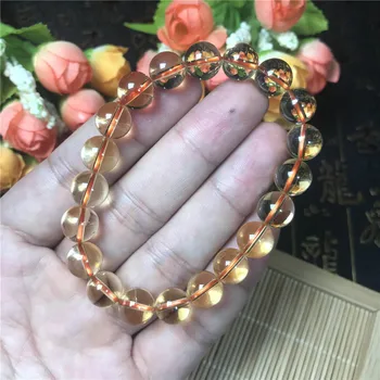 

10mm 100% Natural Yellow Citrine Bracelet For Women Lady Men Wealthy Gemstone Crystal Round Beads Stretch Bracelet Jewelry AAAAA