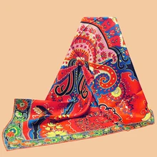 HuaJun 2 магазин | супер привлекательный цвет, сочетающий «пейсли от Пейсли» 90 Шелковый квадратный шарф саржевый струйный шарф ручной прокатки