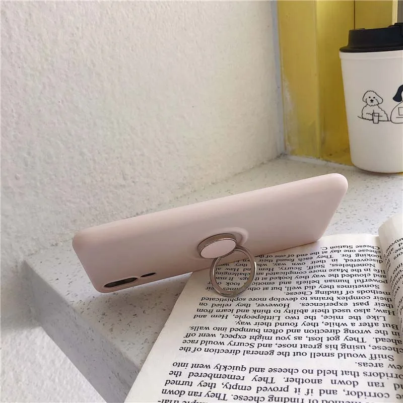 Мягкий ТПУ чехол для iPhone 6 6plus 7 7plus 8 8plus X XS XR XSMax 11 11Pro 11ProMax чехол кольцо ударопрочный чехол для телефона KS0349