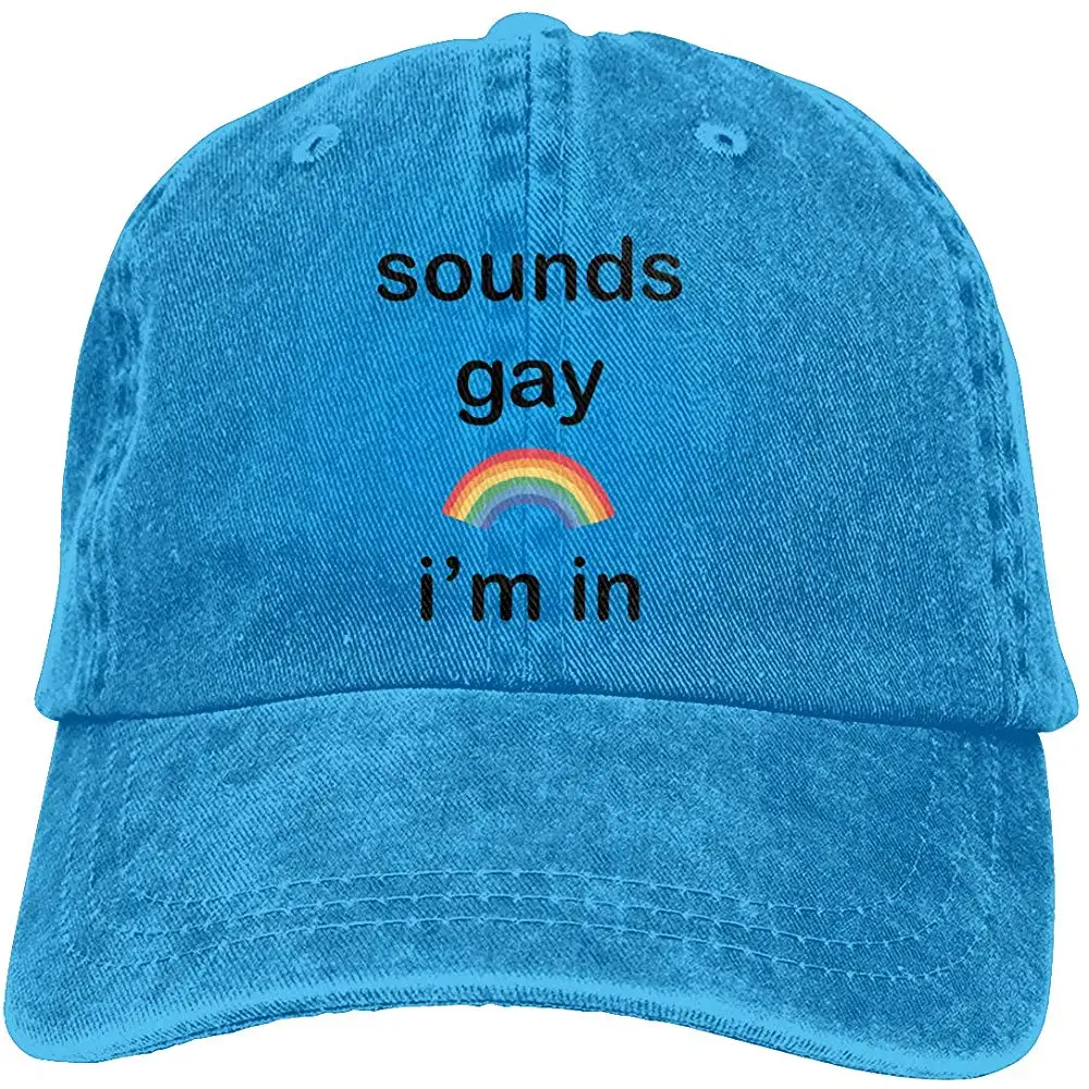 Ejiazhan7 Sounds Gay I M в ретро Регулируемая ковбойская Джинсовая Шляпа Унисекс Хип-хоп