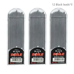 Premium 2.0mm Mechanical Pencil Set with Color and Black Lead Refills for Drawing, Writing, and Crafting (3 box black refills)