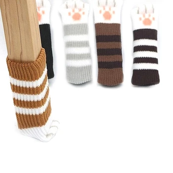 

4pcs Durable Home Furniture Safety Elastic Hardwood Floors Chair Leg Solid, Floral Floor Protector