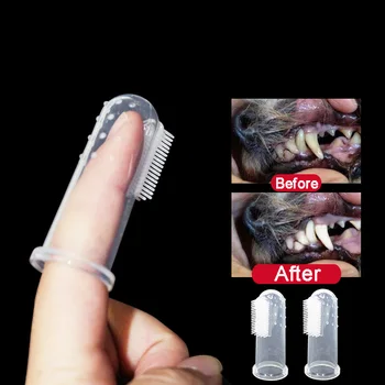

Super Soft Pet Finger Toothbrush Silicone Teddy Dog Tooth Brush Bad Breath Tartar Teeth Care Pet Dog Cat Teeth Cleaning Supplies