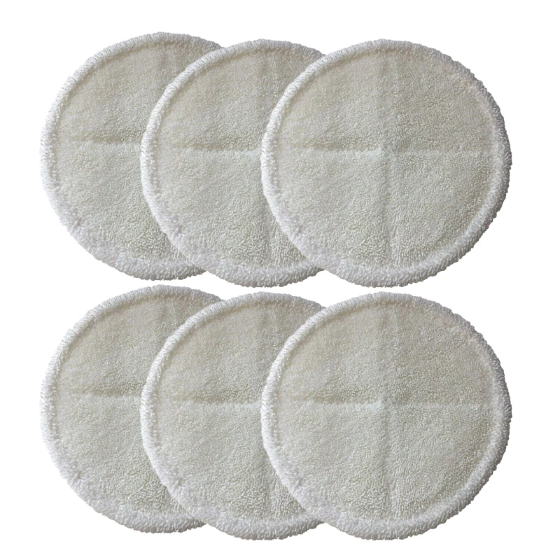 

Soft Mop Pads Set Hard Floor Hardwood Scrubby Pads Fiber 6pcs Replacement Gray White Cloth Mop