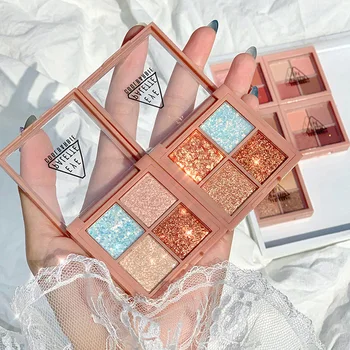 

4 colors sparkling sequins eyeshadow palette sequins diamond eyeshadow palette cosmetics
