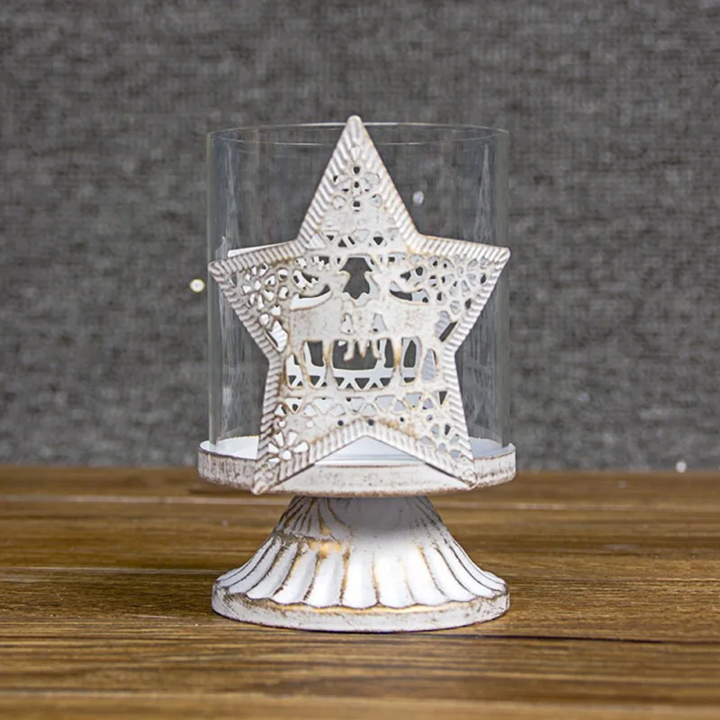 Веселый Рождественский подсвечник для Tealight Европа полый подсвечник Рождественская Декоративная Свеча для дома подставка свадебный канделябр