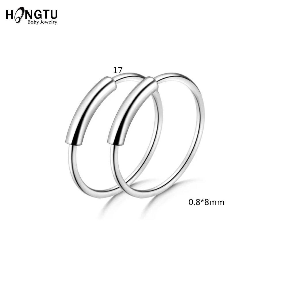 HONGTU Stainless Steel Nose Ring Studs Hoop for Women 20g Nose Ring CZ L Shape Nose Piercing Septum Piercing Body Jewelry Gift