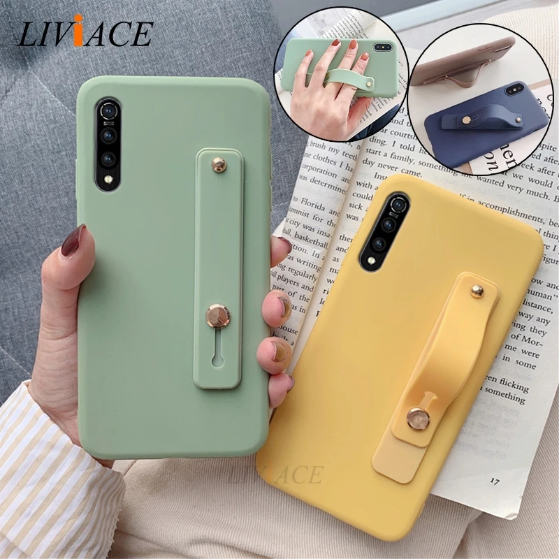 Силиконовый чехол для телефона huawei y9s ремешок на руку держатель подставка мягкая